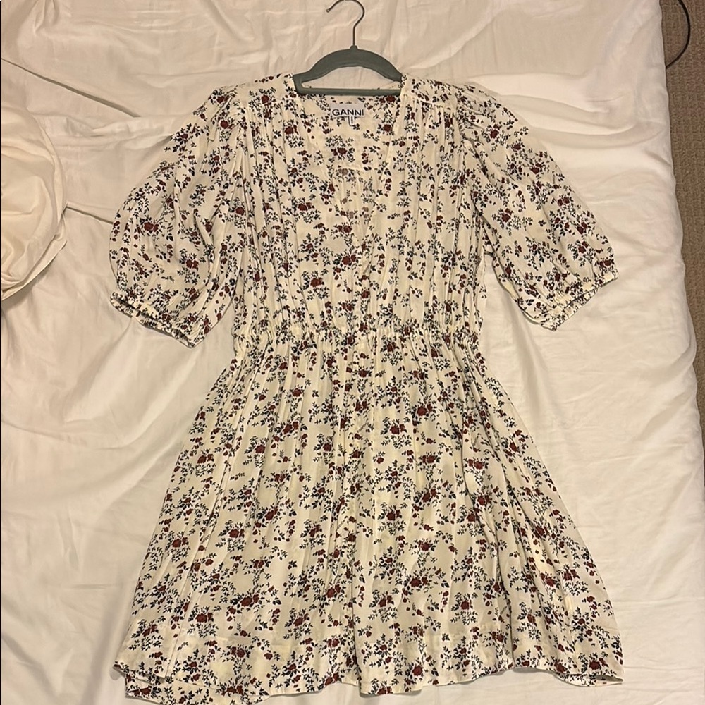Ganni Floral Print Mini Dress